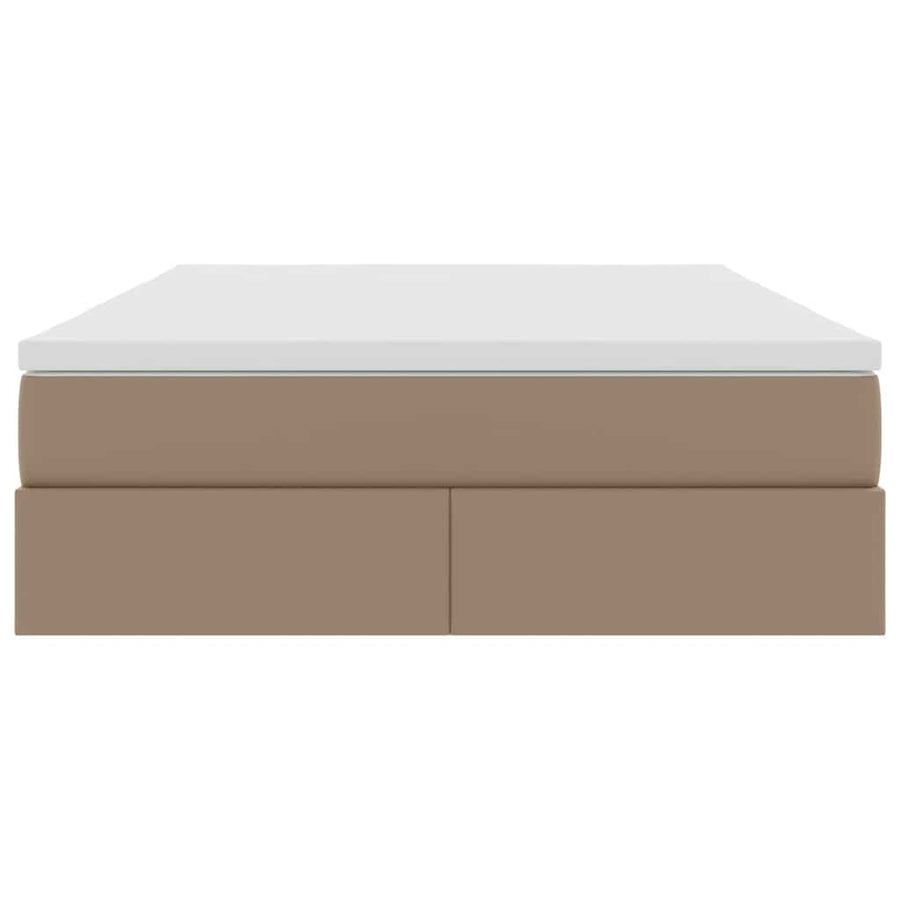 Opslag Bed Met Matras Nep Leer 140 x 190 cm Cappuccino