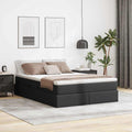 Opslag bed met matras met matras Zwart 140 x 200 cm Nep Leer