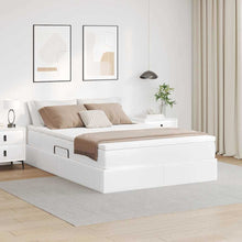 Opbergbed met matras met matras Wit 140 x 200 cm Nep Leer