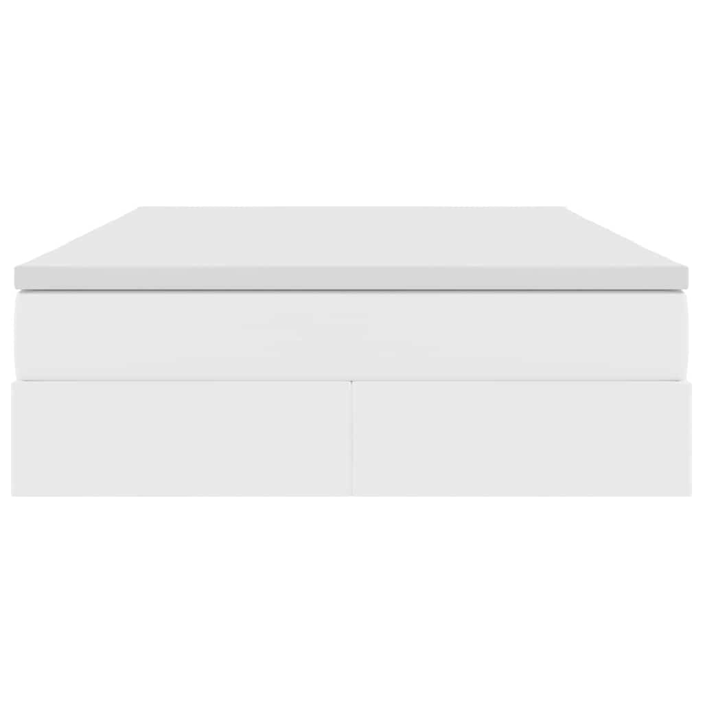 Opbergbed met matras met matras Wit 140 x 200 cm Nep Leer