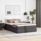 Storage Bed with Mattress with Mattress Grey 140 x 200 cm Faux Leather