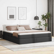 Opbergbed 160x200 cm zwart kunstleer