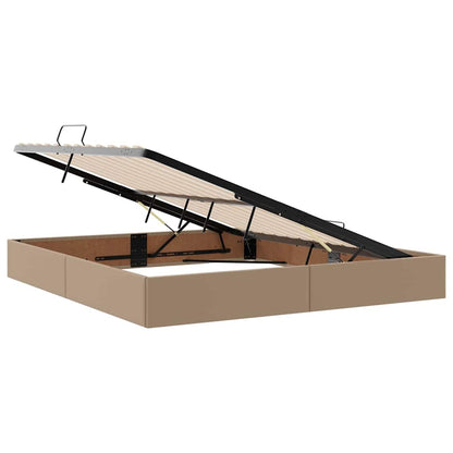 Opbergbed met matras Cappuccino 160 x 200 cm Nep Leer