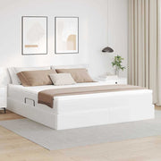 Opbergbed 180x200 cm wit kunstleer met matras