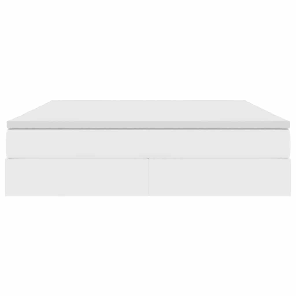 Opbergbed met matras met matras Wit 180 x 200 cm Nep Leer
