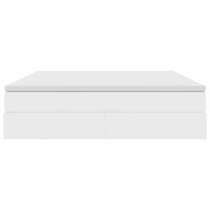 Opbergbed met matras met matras Wit 180 x 200 cm Nep Leer