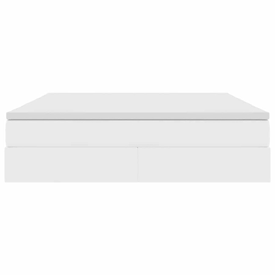 Opbergbed met matras met matras Wit 180 x 200 cm Nep Leer