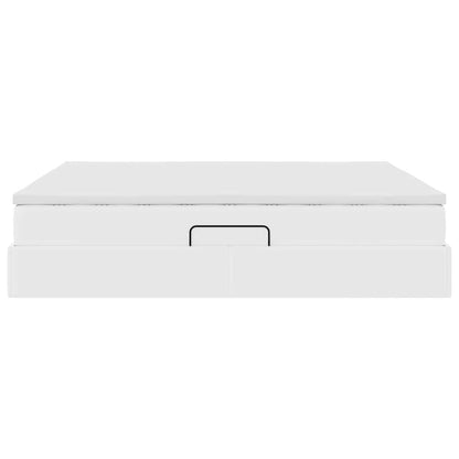 Opbergbed met matras met matras Wit 180 x 200 cm Nep Leer