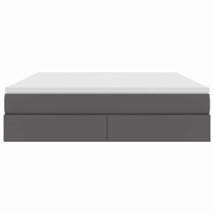 Opbergbed met matras met matras Grijs 180 x 200 cm Nep Leer