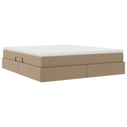 Opbergbed met matras Cappuccino 180 x 200 cm Nep Leer