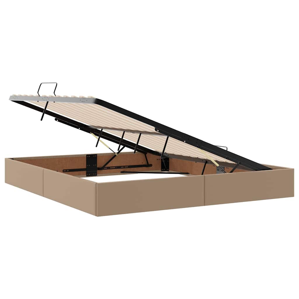 Opbergbed met matras Cappuccino 180 x 200 cm Nep Leer