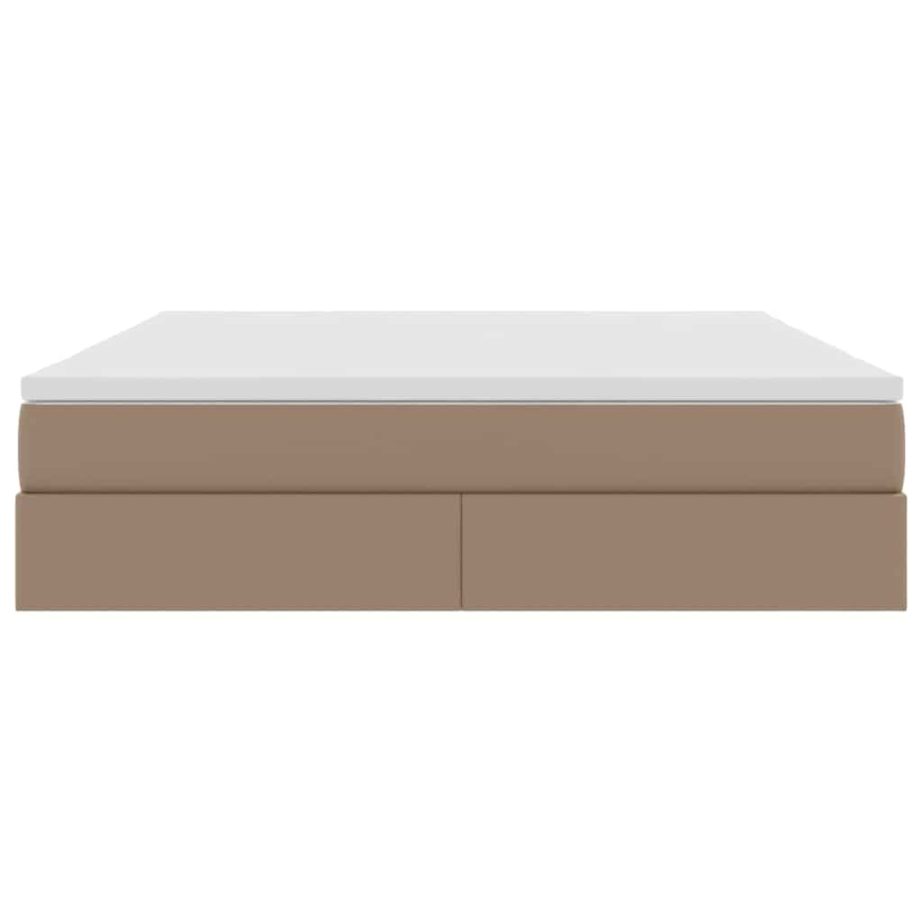 Opbergbed met matras Cappuccino 180 x 200 cm Nep Leer