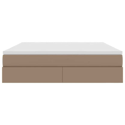 Opbergbed met matras Cappuccino 180 x 200 cm Nep Leer