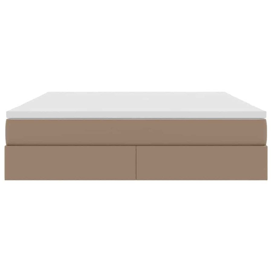 Opbergbed met matras Cappuccino 180 x 200 cm Nep Leer