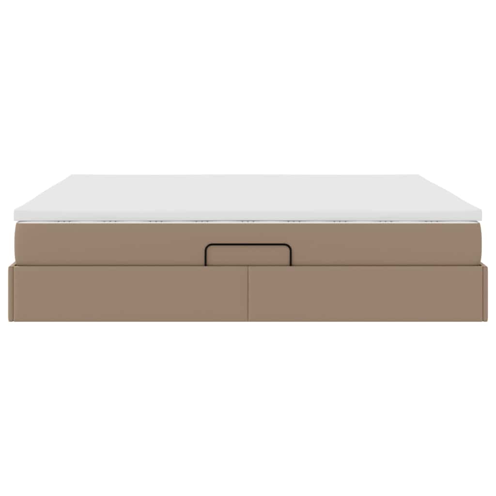 Opbergbed met matras Cappuccino 180 x 200 cm Nep Leer