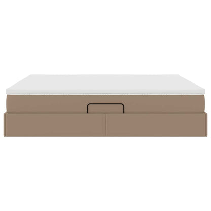 Opbergbed met matras Cappuccino 180 x 200 cm Nep Leer