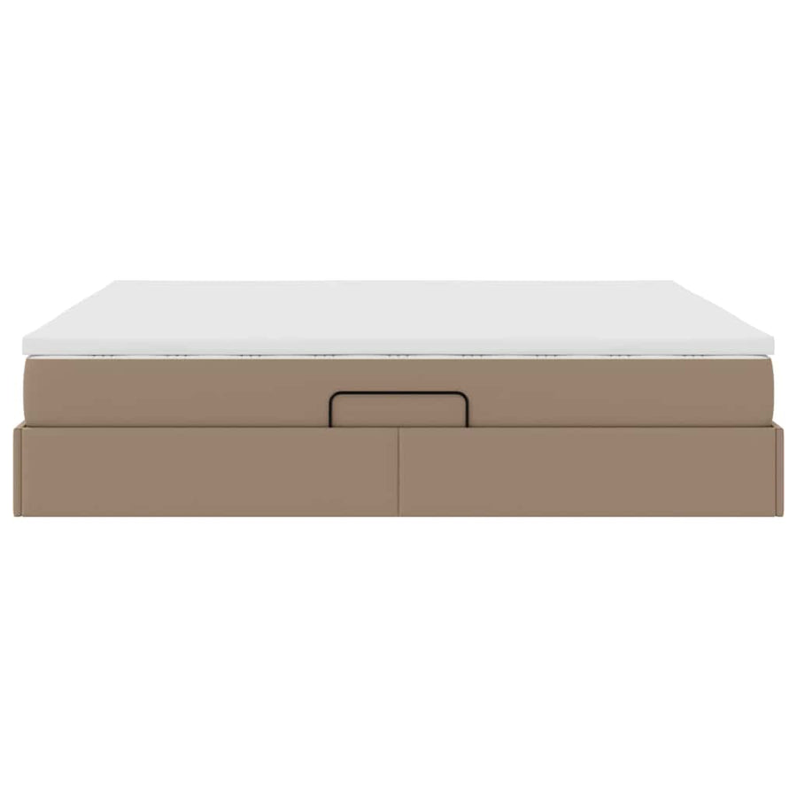 Opbergbed met matras Cappuccino 180 x 200 cm Nep Leer