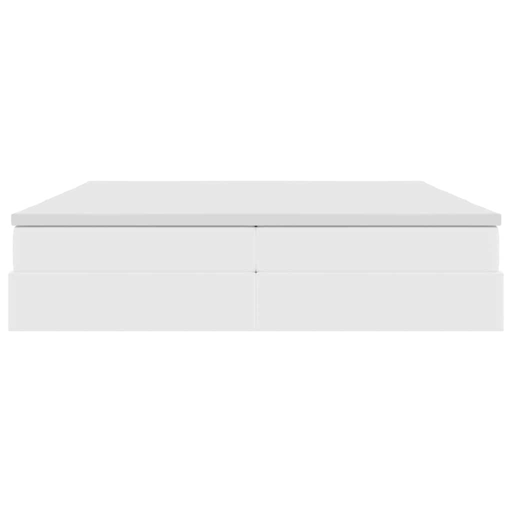 Opbergbed met matras met matras Wit 200 x 200 cm Nep Leer