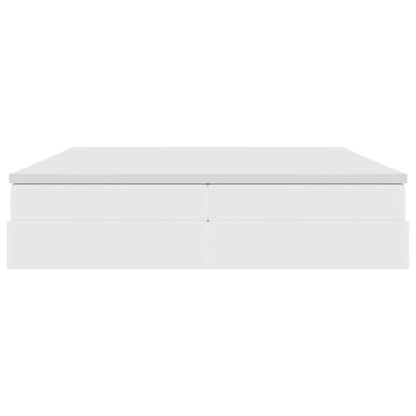 Opbergbed met matras met matras Wit 200 x 200 cm Nep Leer