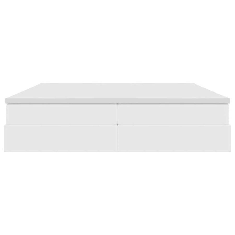 Opbergbed met matras met matras Wit 200 x 200 cm Nep Leer