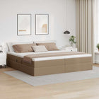 Storage Bed with Mattress Cappuccino 200 x 200 cm Faux Leather