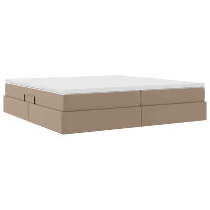 Opslag bed met matras Cappuccino 200 x 200 cm Nep Leer