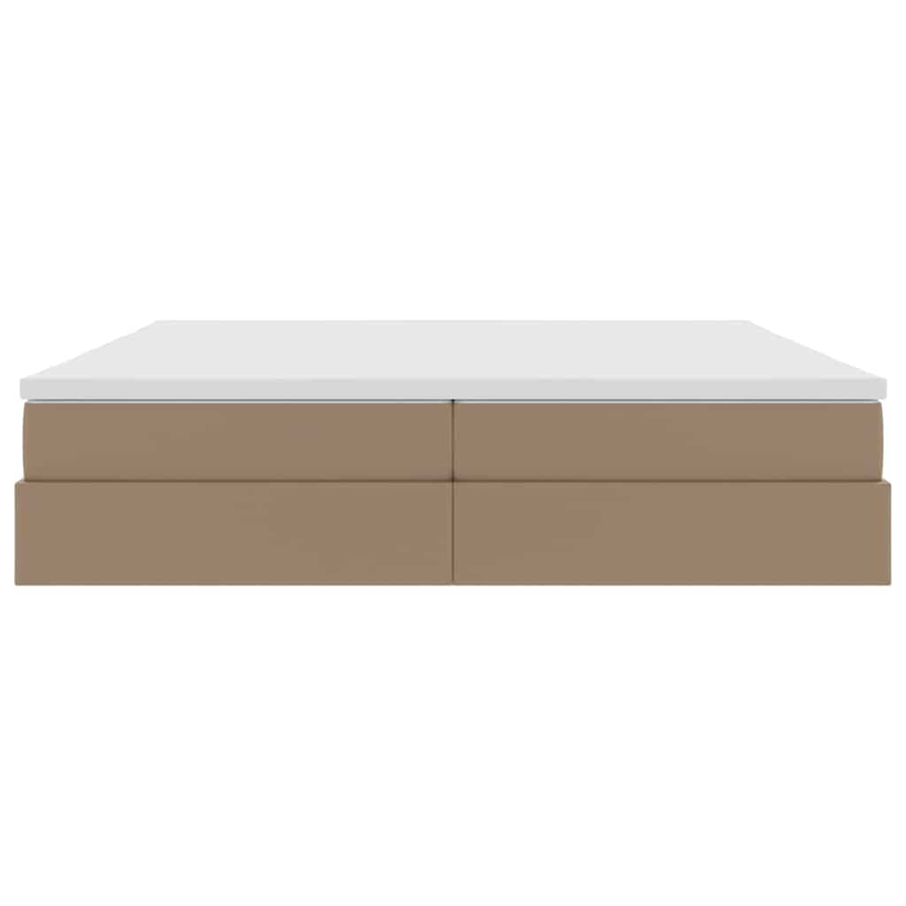 Opslag bed met matras Cappuccino 200 x 200 cm Nep Leer