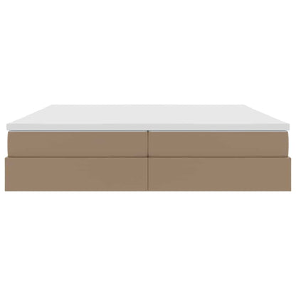 Opslag bed met matras Cappuccino 200 x 200 cm Nep Leer