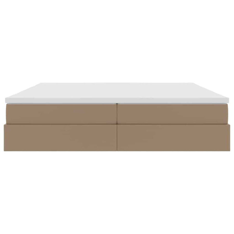 Opslag bed met matras Cappuccino 200 x 200 cm Nep Leer