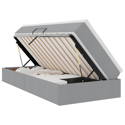 Opslag bed met matras Lichtgrijs 90 x 190 cm Polyester