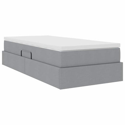 Opslag bed met matras Lichtgrijs 90 x 190 cm Polyester
