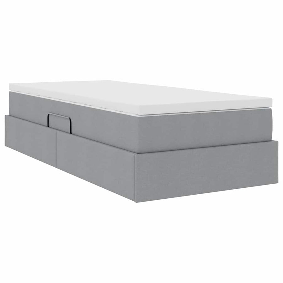 Opslag bed met matras Lichtgrijs 90 x 190 cm Polyester