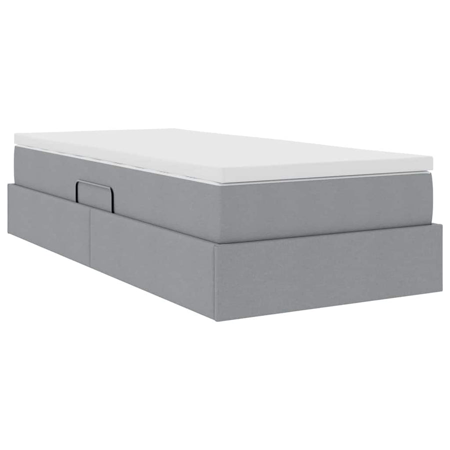Opslag bed met matras Lichtgrijs 90 x 190 cm Polyester