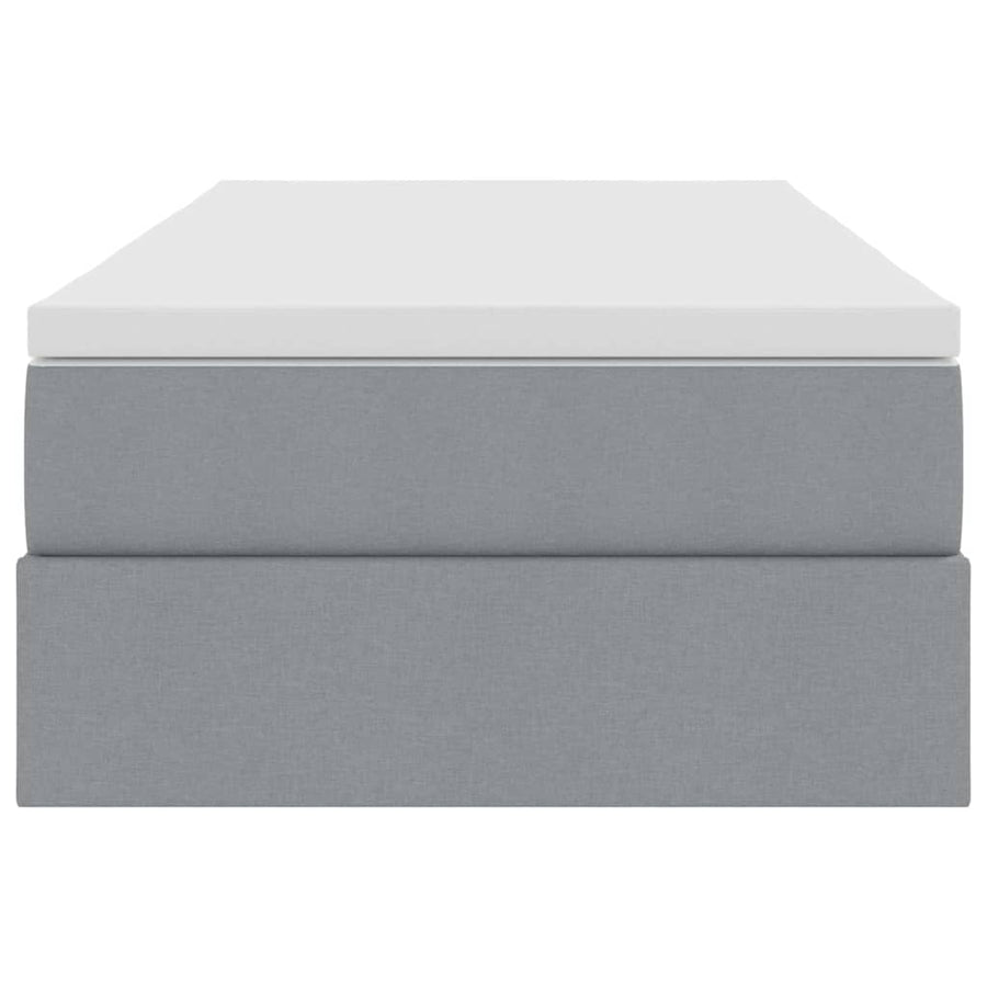 Opslag bed met matras Lichtgrijs 90 x 190 cm Polyester