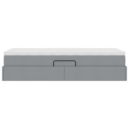 Opslag bed met matras Lichtgrijs 90 x 190 cm Polyester