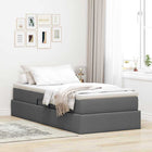 Storage Bed with Mattress Dark Grey 90 x 190 cm Polyester