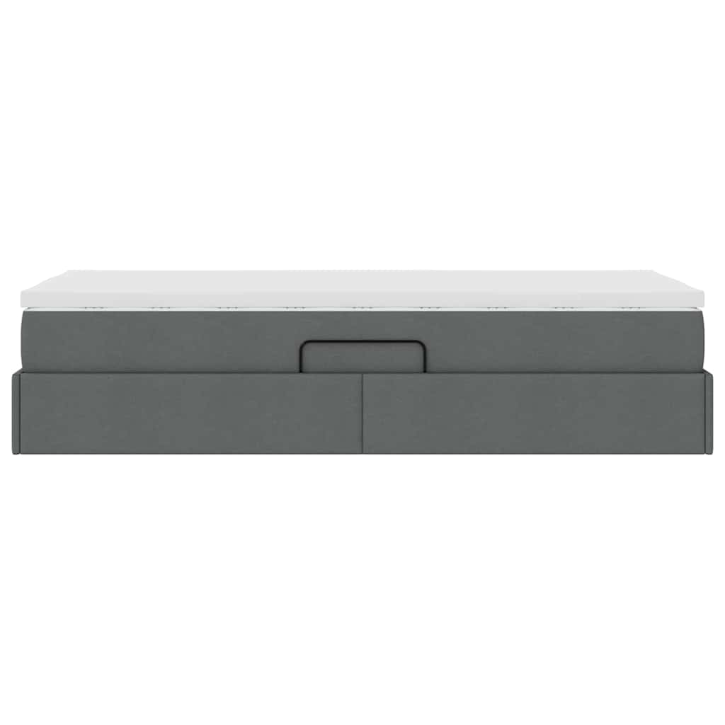 Opslag bed met matras Donkergrijs 90 x 190 cm Polyester