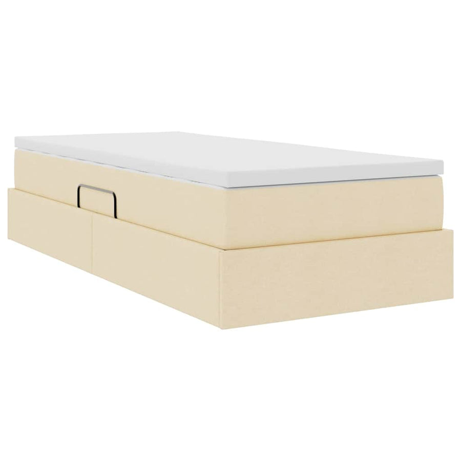 Opslag bed met matras met matras Crème 90 x 190 cm Polyester