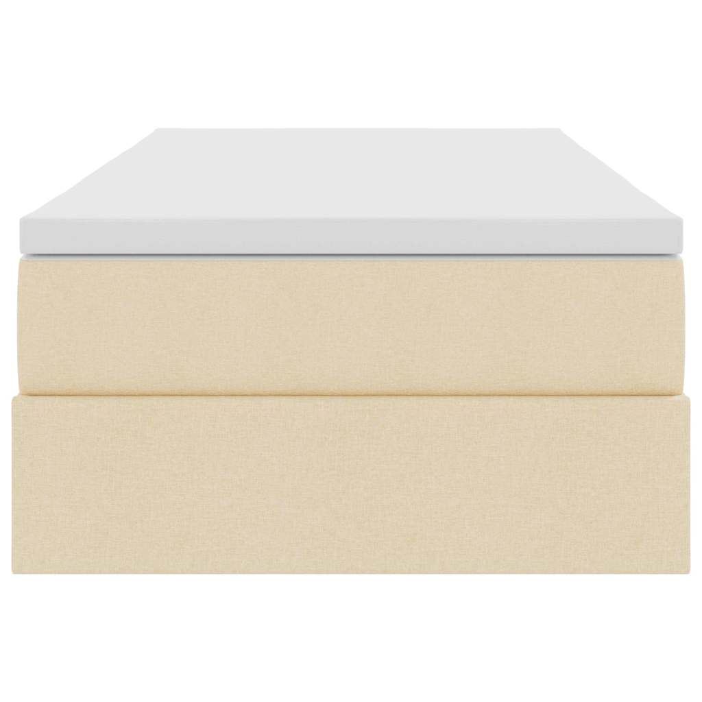 Opslag bed met matras met matras Crème 90 x 190 cm Polyester