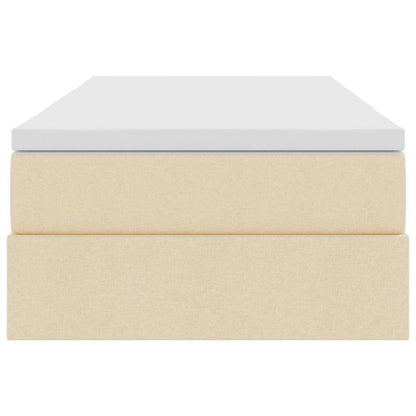 Opslag bed met matras met matras Crème 90 x 190 cm Polyester