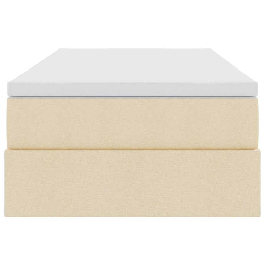 Opslag bed met matras met matras Crème 90 x 190 cm Polyester