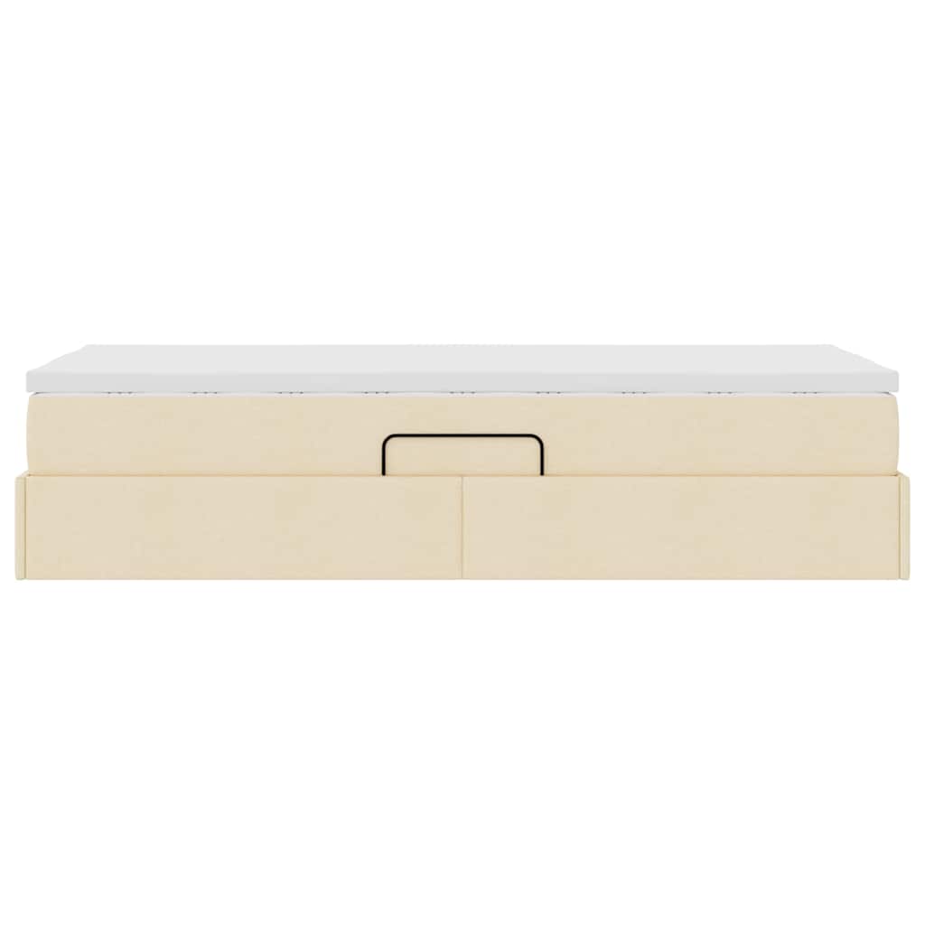 Opslag bed met matras met matras Crème 90 x 190 cm Polyester