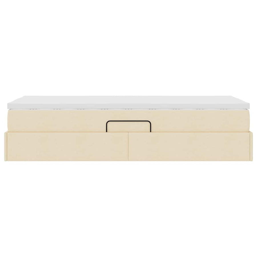 Opslag bed met matras met matras Crème 90 x 190 cm Polyester