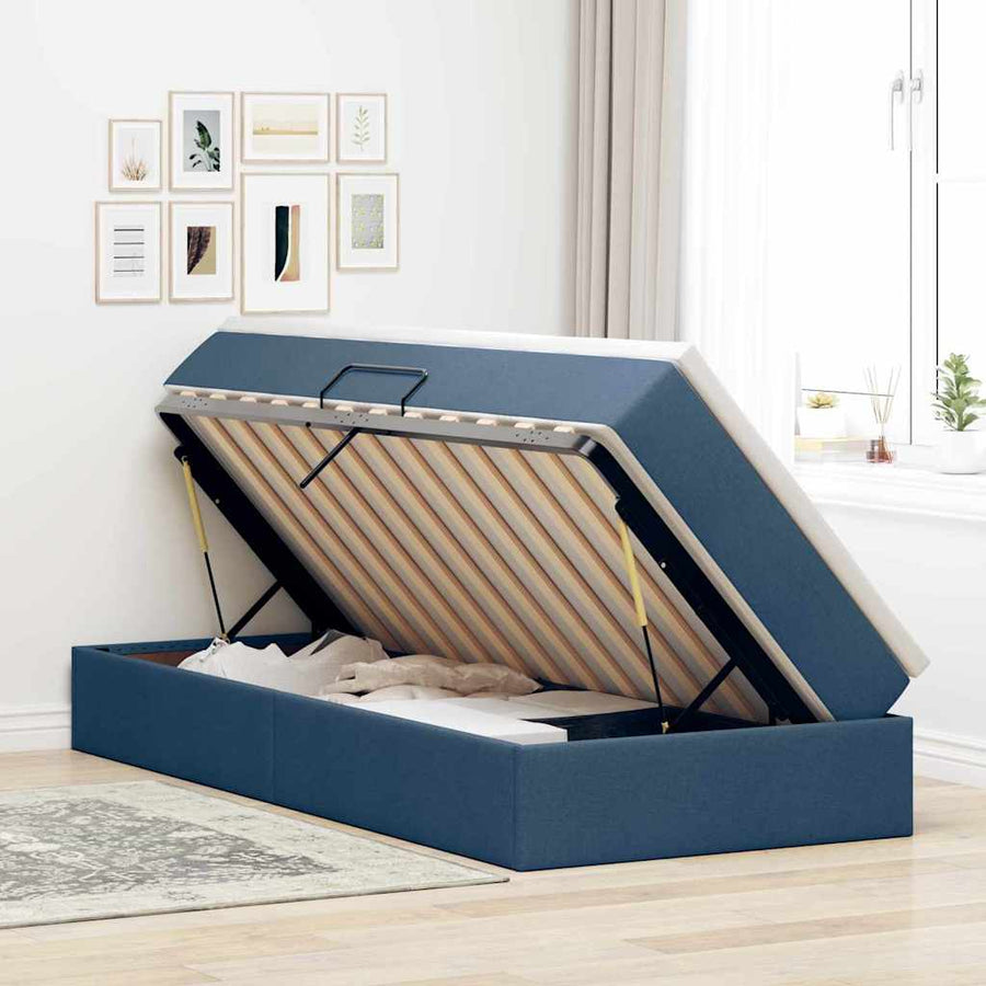 Opslag bed met matras met matras Blauw 90 x 190 cm Polyester