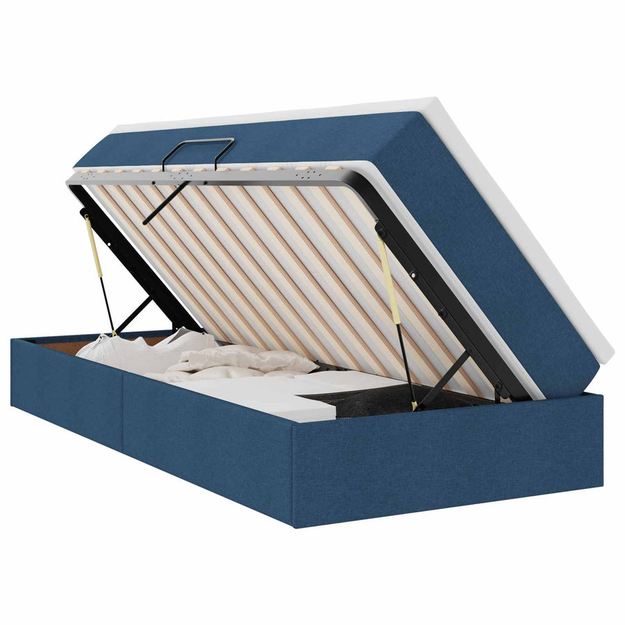 Opslag bed met matras met matras Blauw 90 x 190 cm Polyester