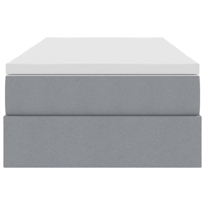 Opslag bed met matras Lichtgrijs 90 x 200 cm Polyester