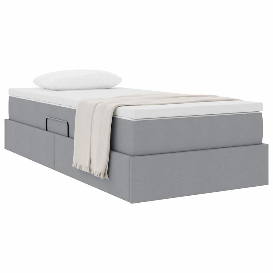 Opslag bed met matras Lichtgrijs 90 x 200 cm Polyester