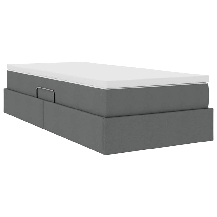 Opslag bed met matras Donkergrijs 90 x 200 cm Polyester