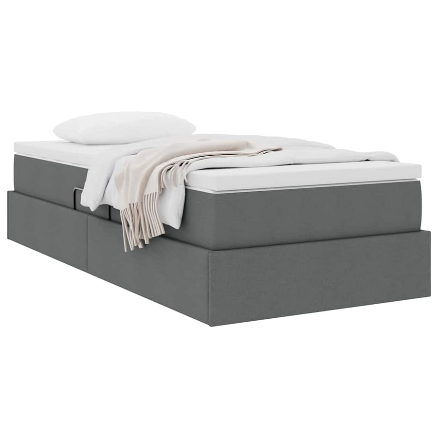 Opslag bed met matras Donkergrijs 90 x 200 cm Polyester