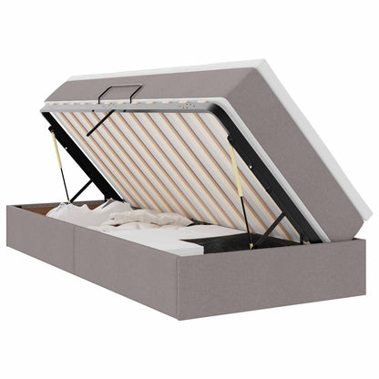 Opslag bed met matras met matras Taupe 90 x 200 cm Polyester